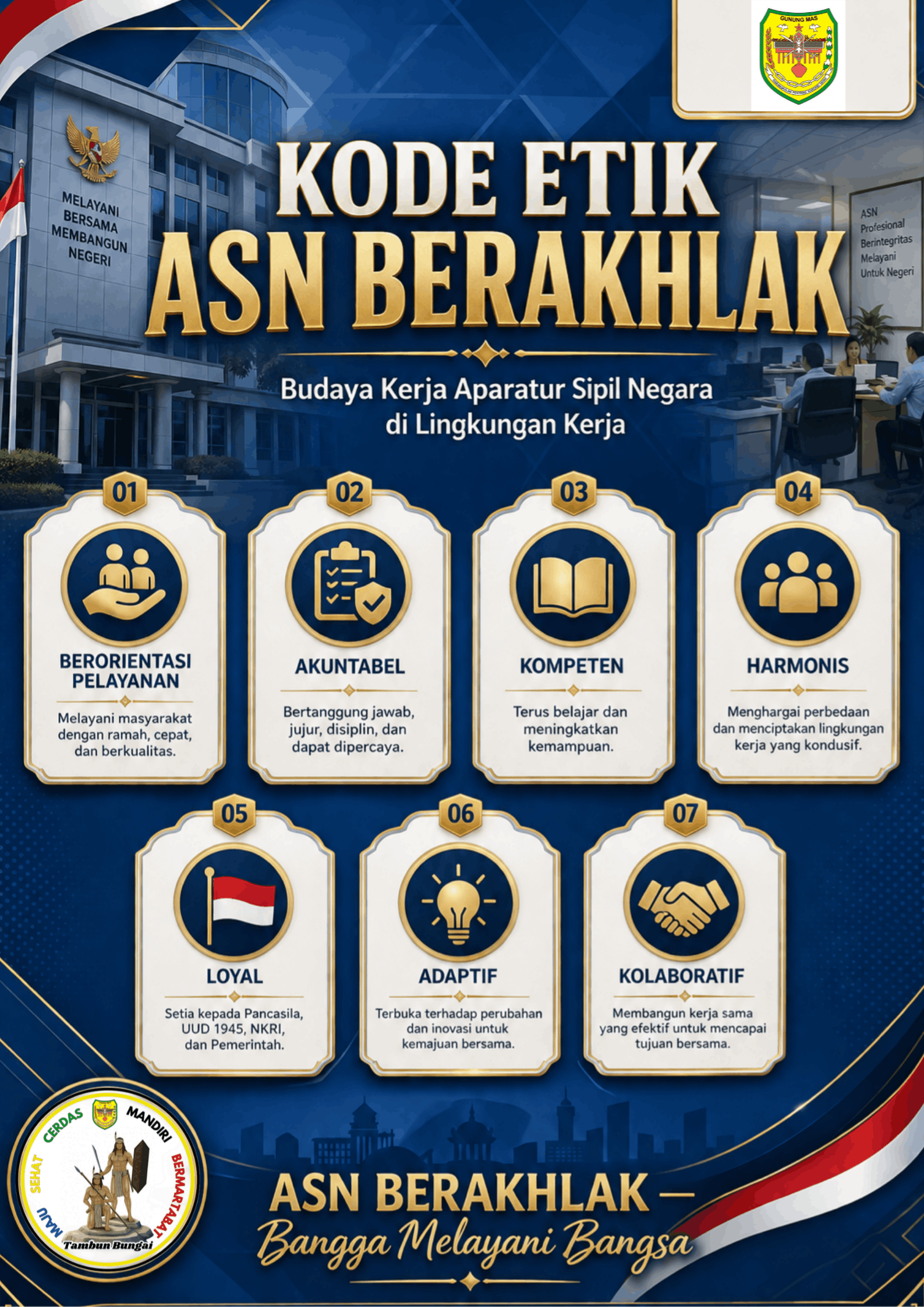 Poster Berakhlak Terpuji Setiap Hari dalam gaya ilustrasi Biru Gradasi (1)